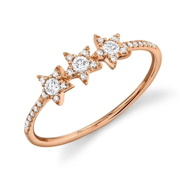 14K Rose Gold .20 Carat Total Weight Diamond Star Ring