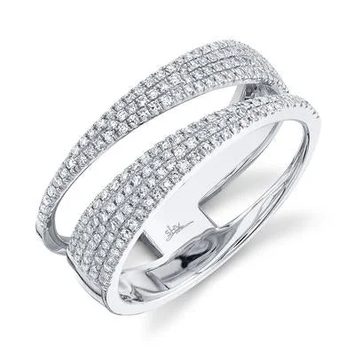 14K White Gold .45 Carat Total Weight Diamond Pave Band