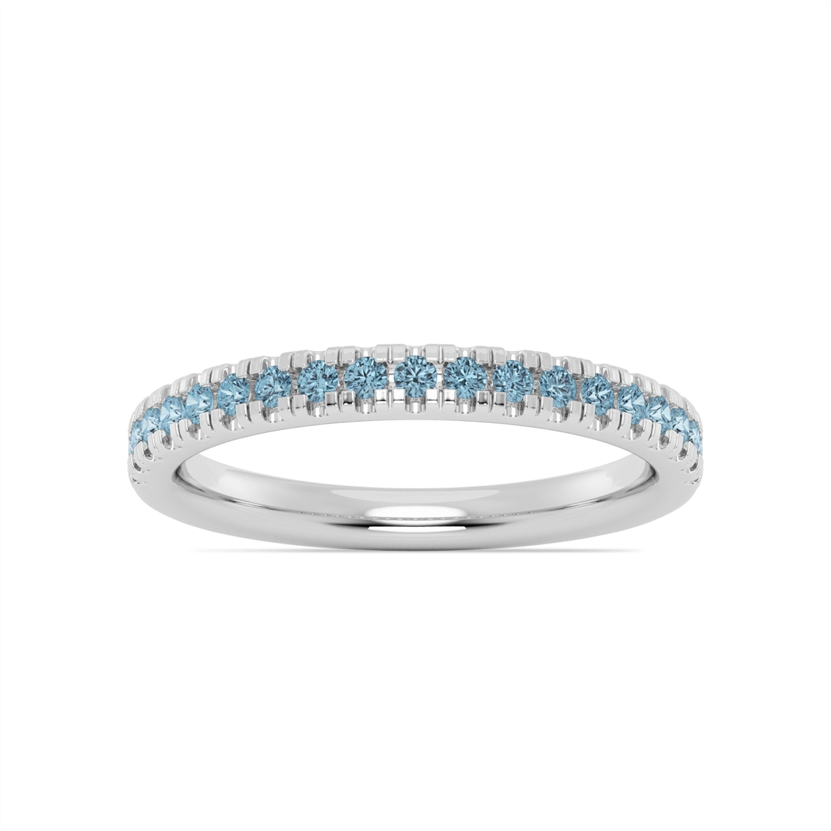 14K White Gold Aquamarine Band