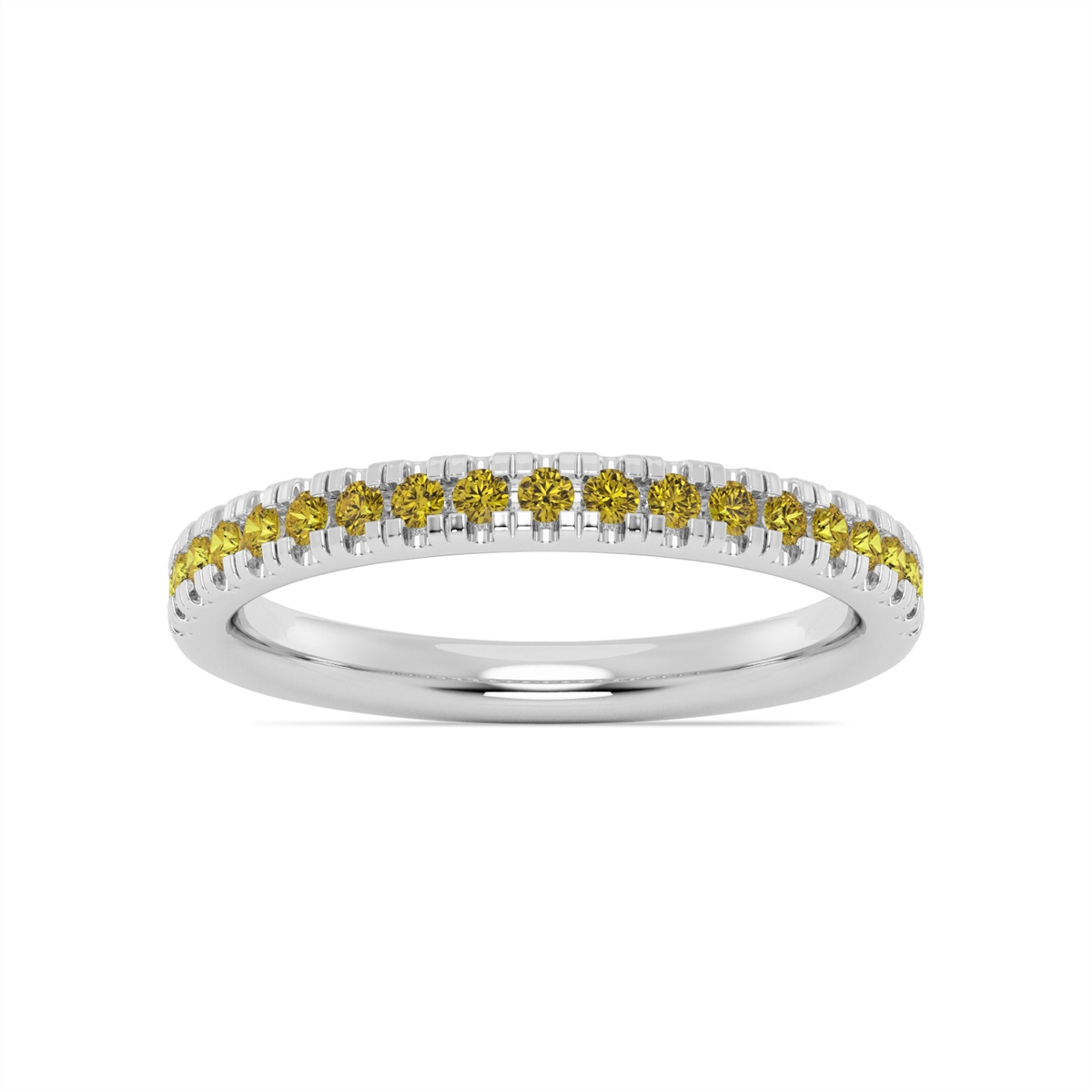 14K White Gold Citrine Band