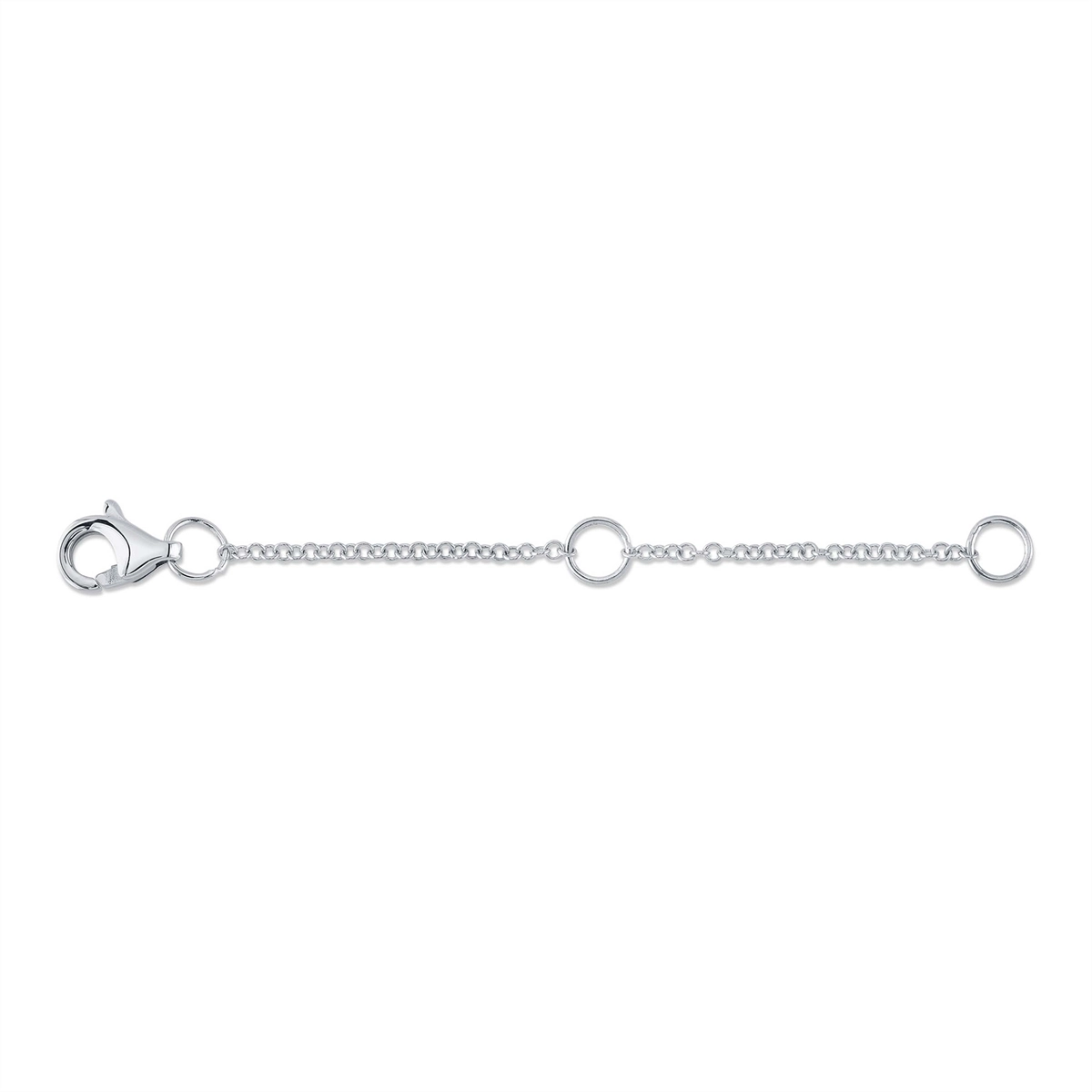 14K White Gold Jump Ring Necklace Extender with Lobster