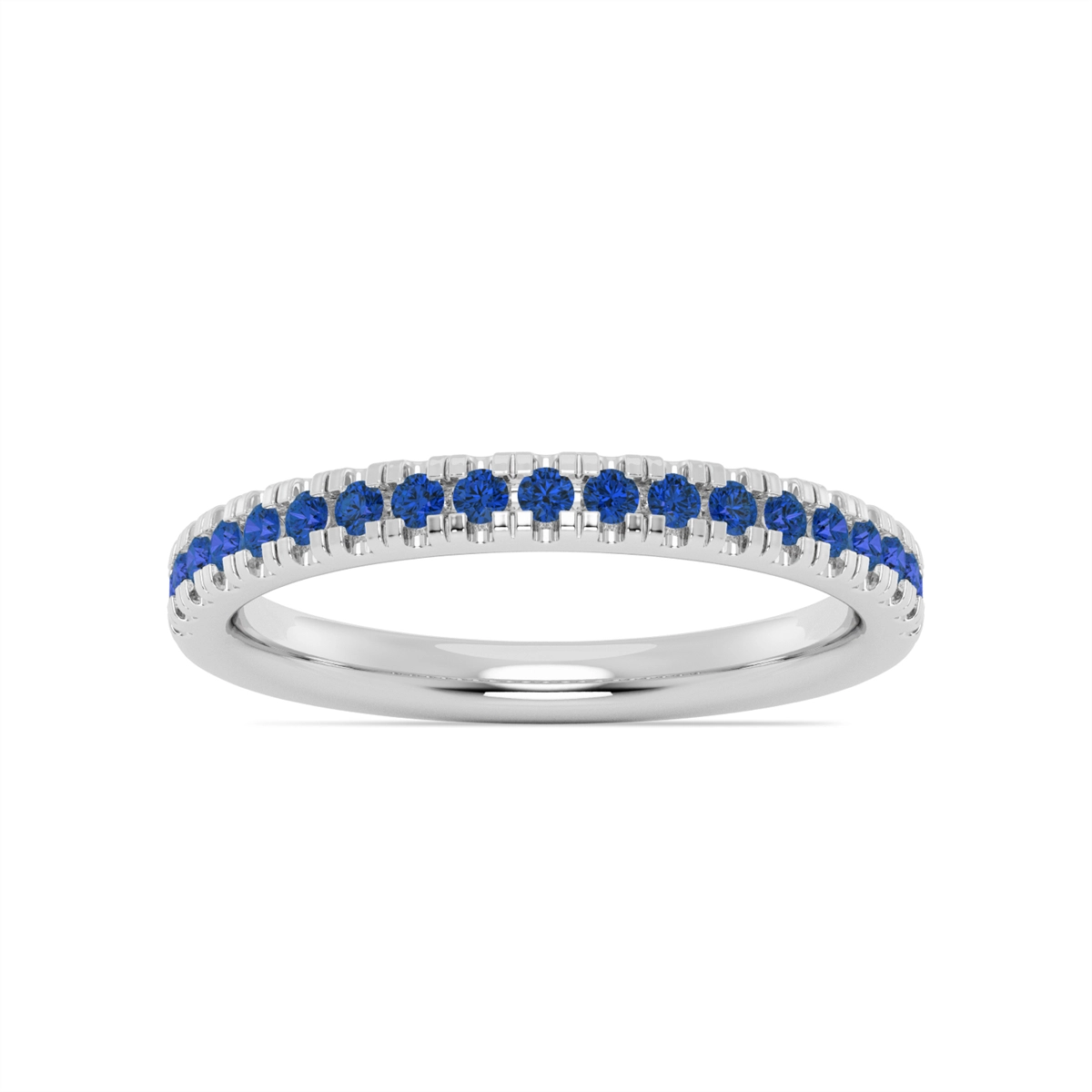 14K White Gold Sapphire Band