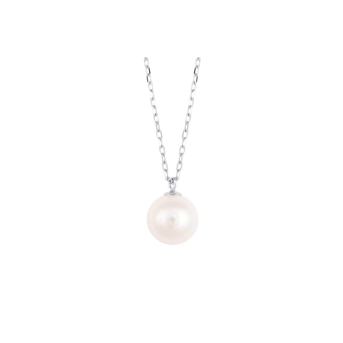 14K White Gold Single Cultured Freshwater Pearl Necklace