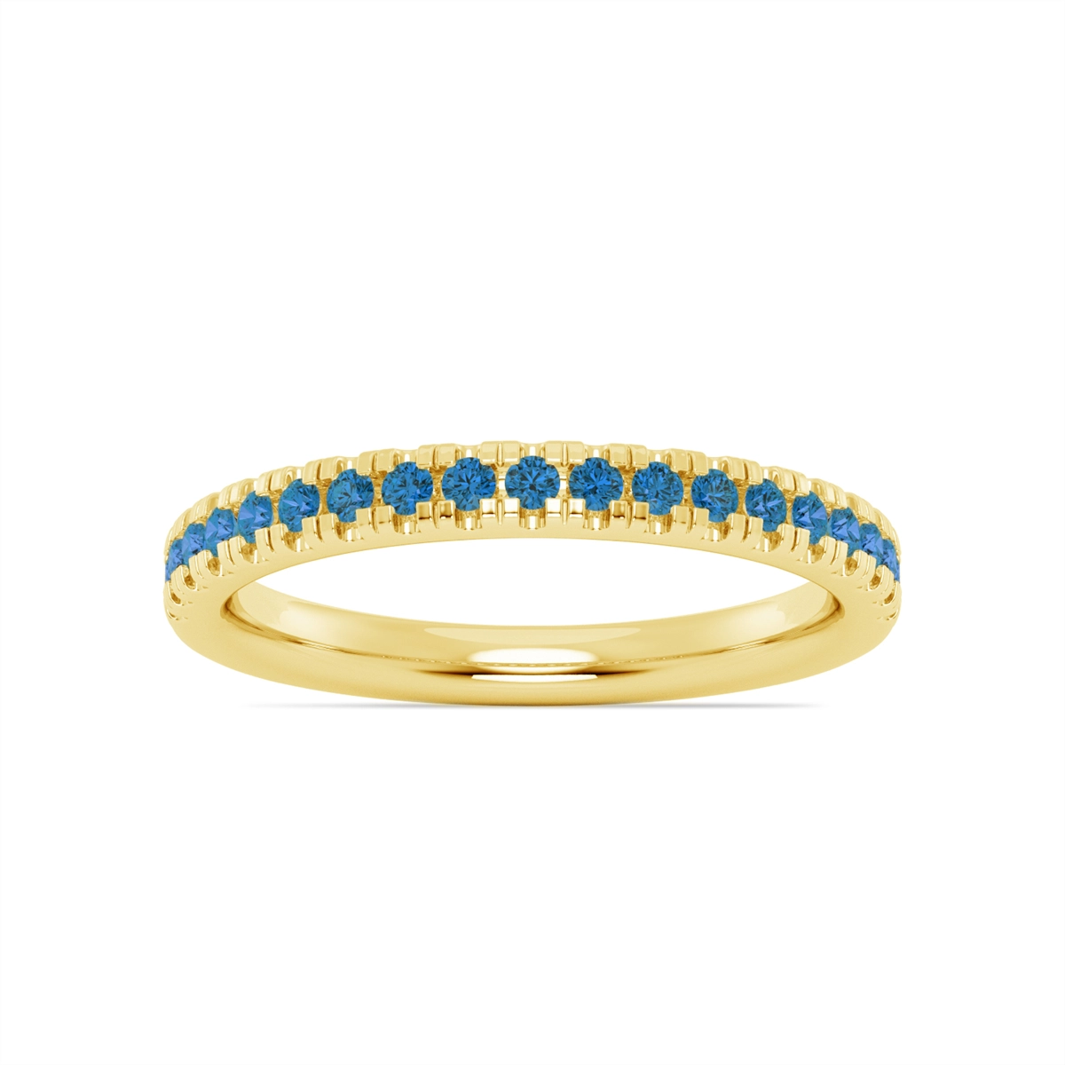 14K Yellow Gold Blue Topaz Band