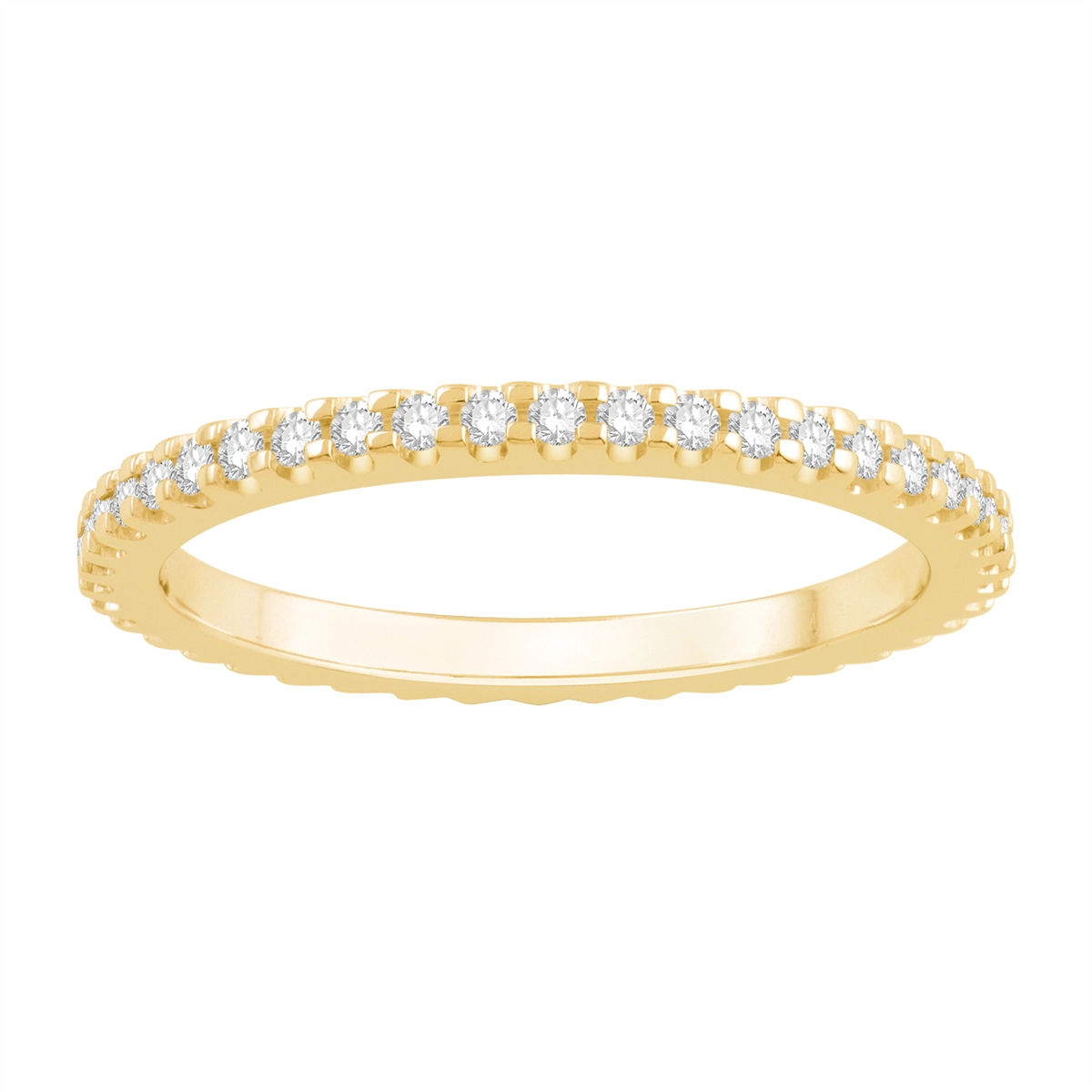 14K Yellow Gold Diamond Eternity Wedding Band, Prong Set