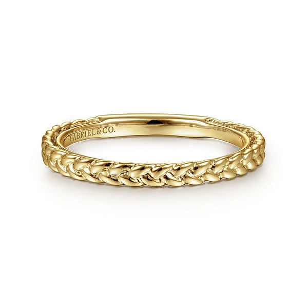 14K Yellow Gold Fancy Braided Band