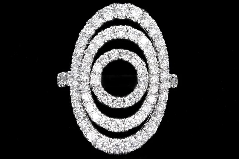 18K White Gold 2.0 Carat Total Weight Diamond Open Halo Ring