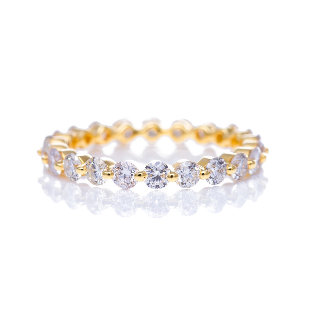 18K Yellow Gold Diamond Single Shared-Prong Eternity Wedding Band (1.50 ctw)