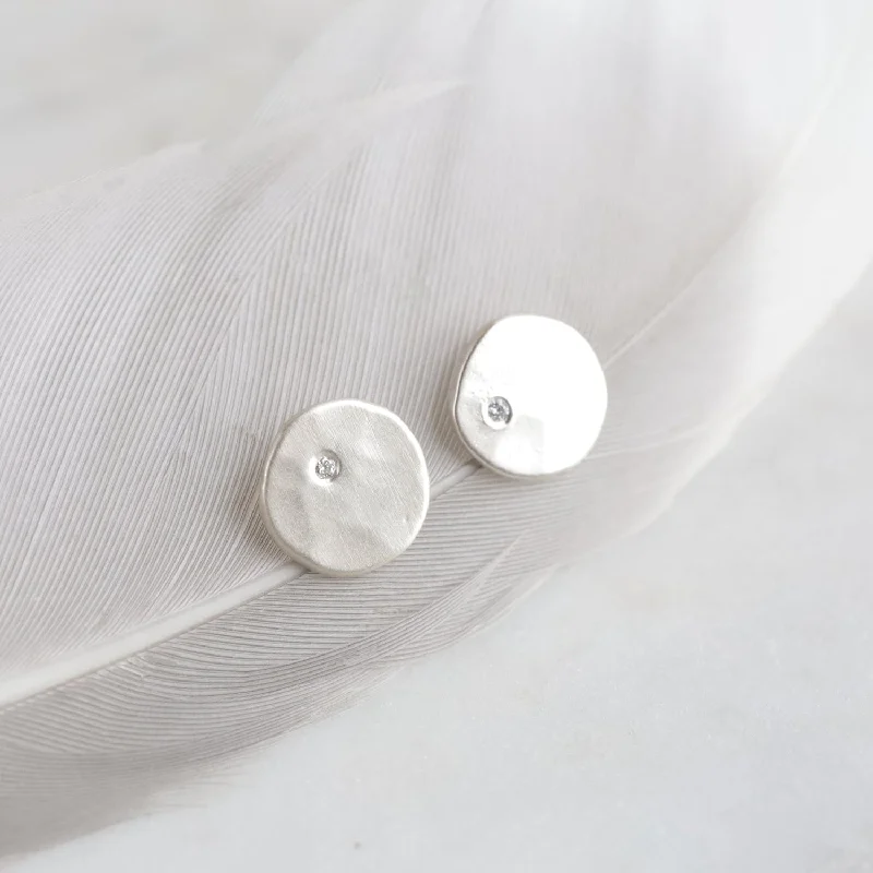 Giant Diamond Button Stud  Earrings