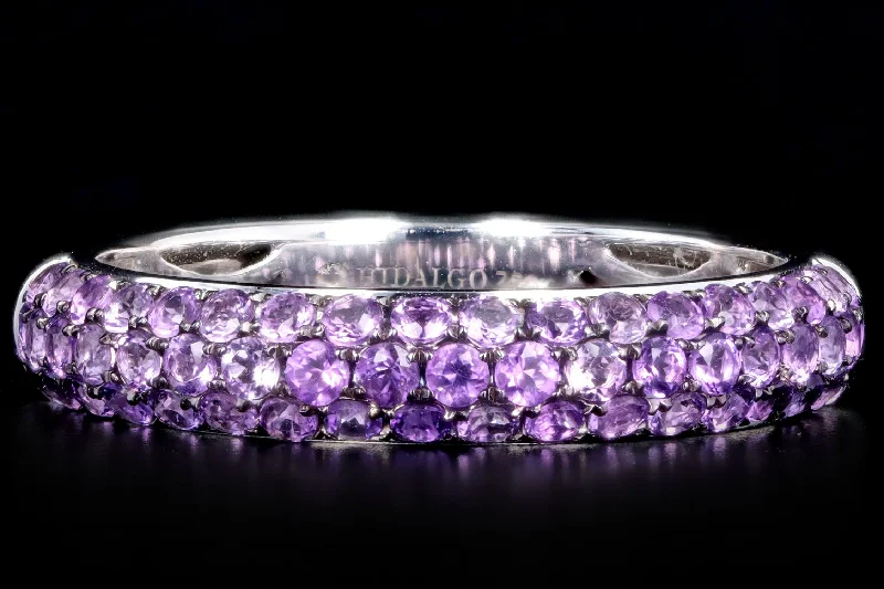 Hidalgo 18K White Gold Amethyst Pave Band