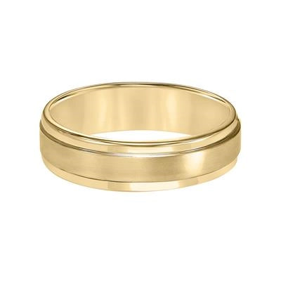 5mm 14K Yellow Gold Flat Round Edge Wedding Band