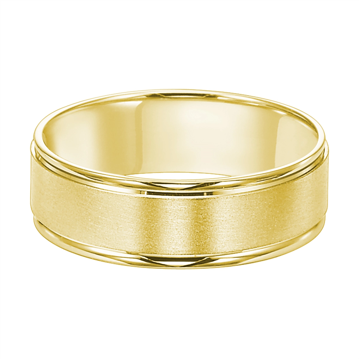 6mm 10K Yellow Gold Flat Round Edge Wedding Band