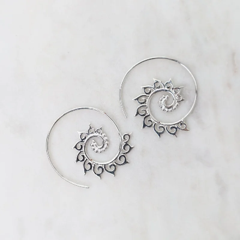 Spiral Hoops with Small Swirls & Dots