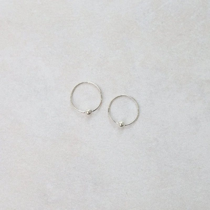 Sterling Silver 14mm Sleeper Hoops with 2mm Ball