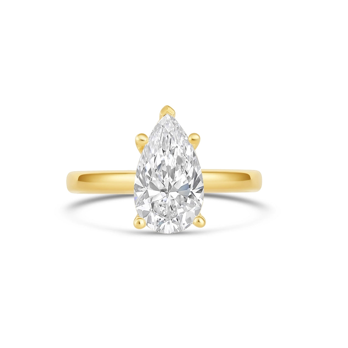 A. Jaffe 14K Yellow Gold Pear Cut Solitaire Ring