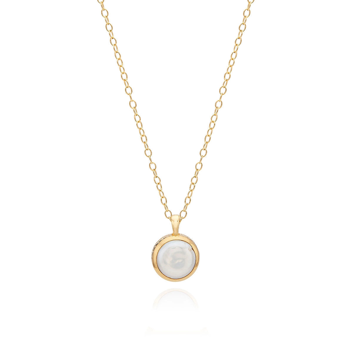 Anna Beck Small Coin Pearl Necklace - Gold Plated