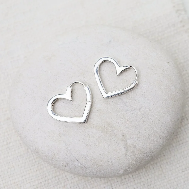 Heart Huggie Hoop Earrings