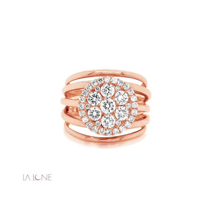 Multi Band Circle-Front Diamond Ring - LaLune