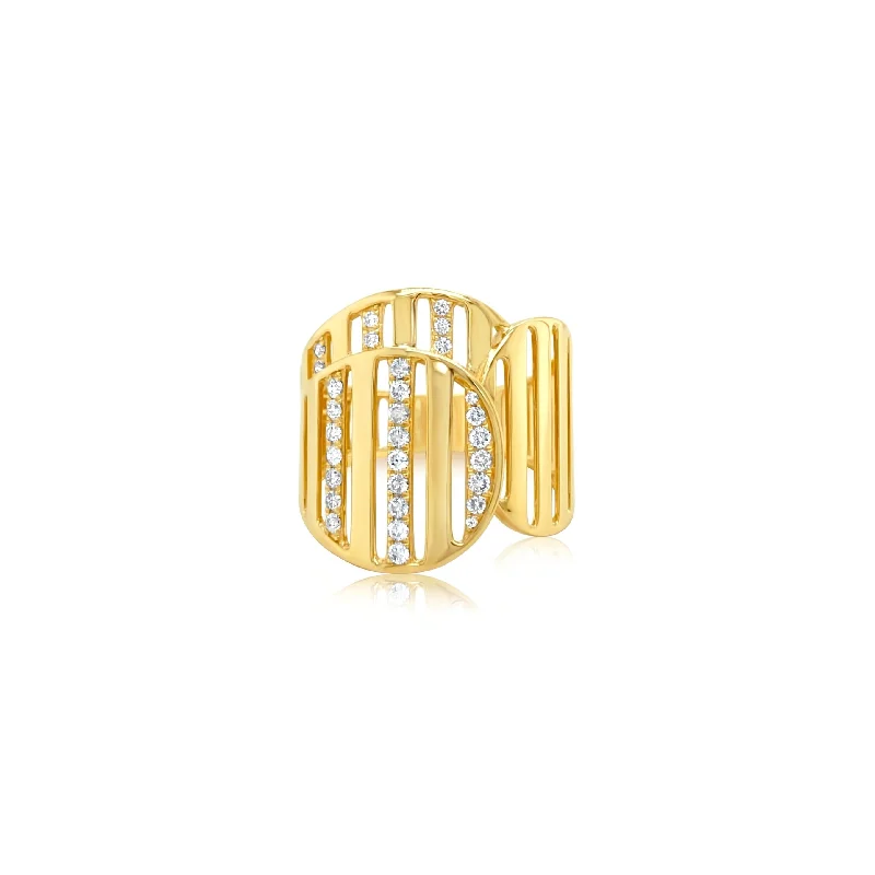 Layered Diamond Slat Ring