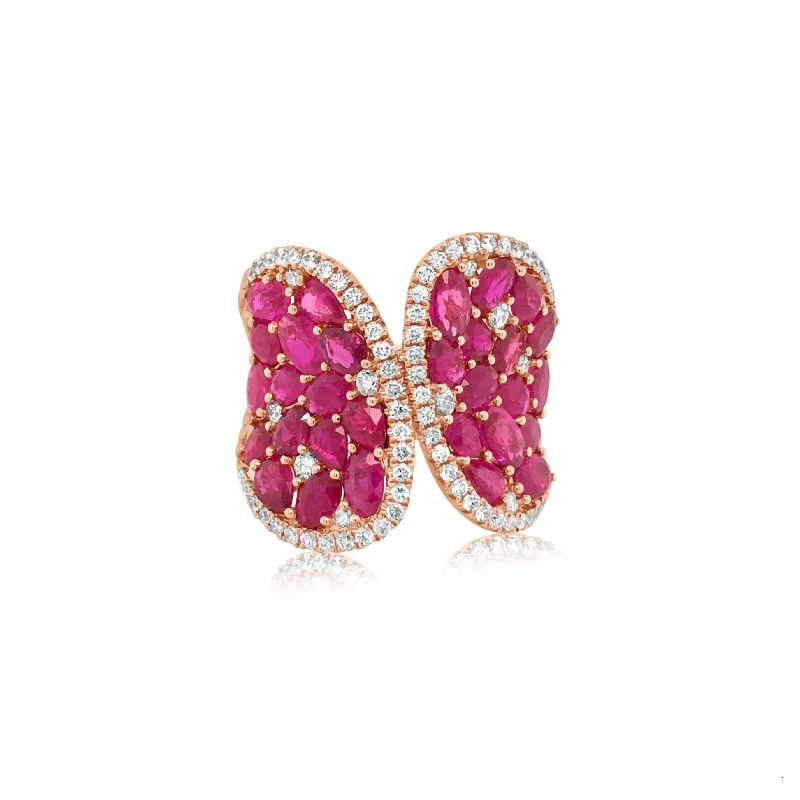 Diamond and Multi Shape Ruby Ring