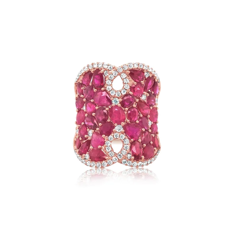 Diamond and Multi-Shape Ruby Ring