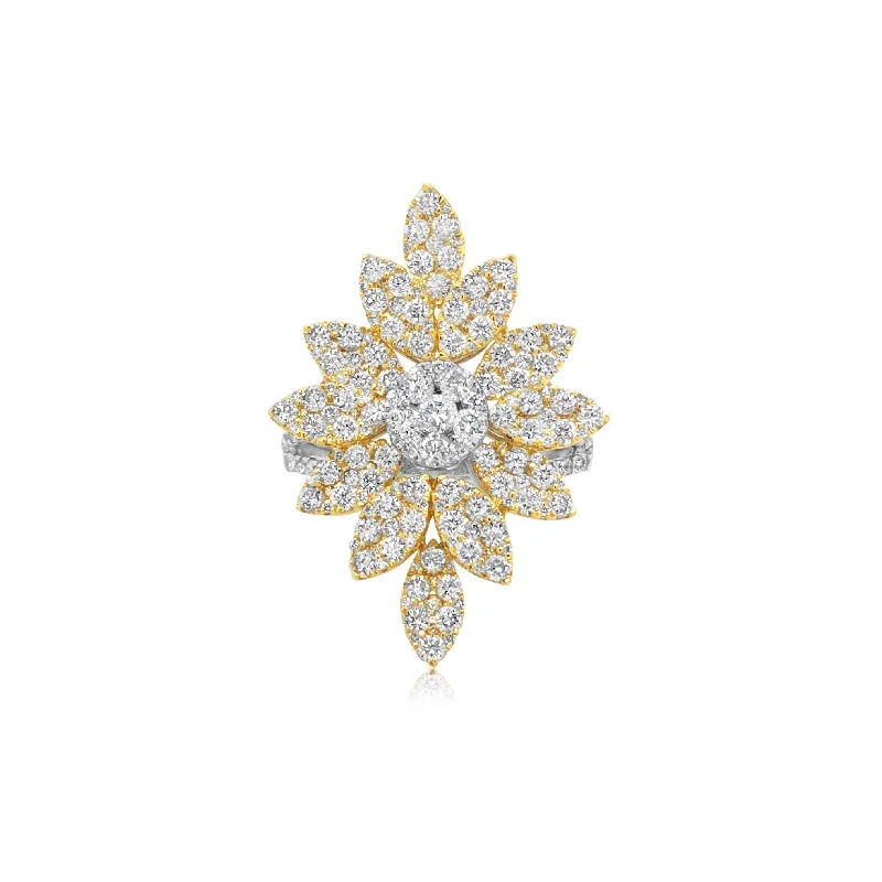 Marquise Shape Floral Diamond Ring