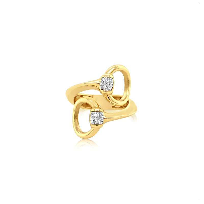 Double Looped Diamond Twist Ring