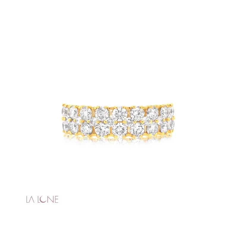 Double Row Diamond Half Eternity Ring - LaLune