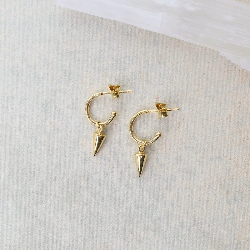 Vermeil Spiked Hoop Earrings