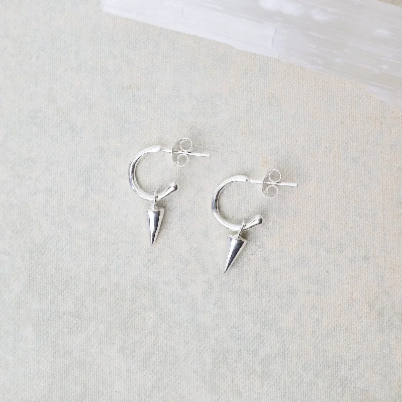 Sterling Silver Spiked Hoop Earrings