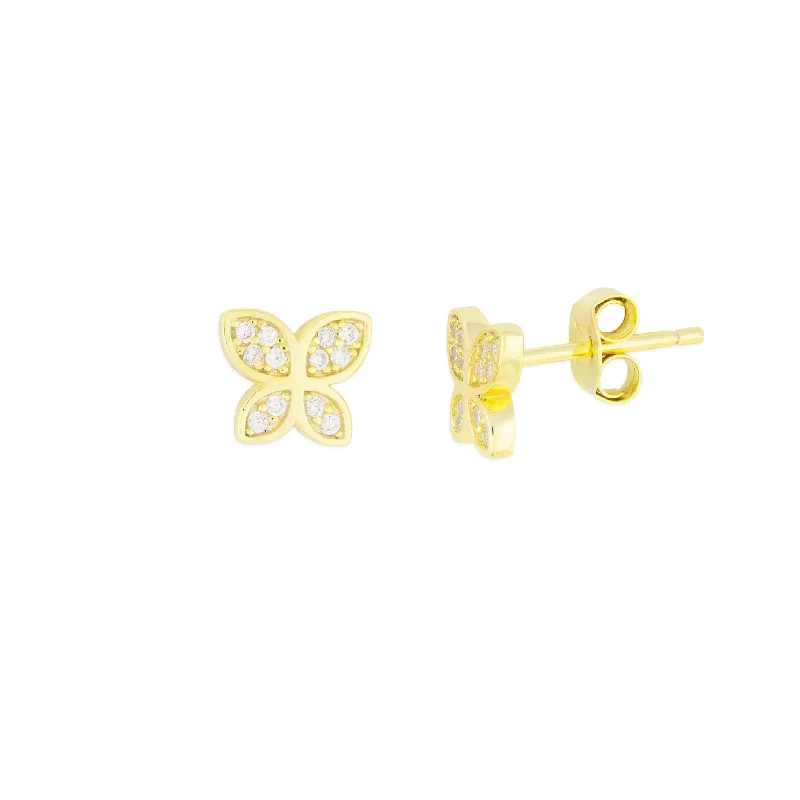 Butterfly Studs in 18K Gold Plated Silver