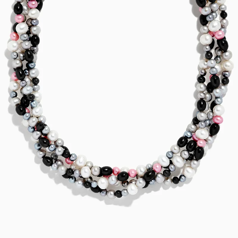 Multi Color Cultured Pearl Four Strand Necklace