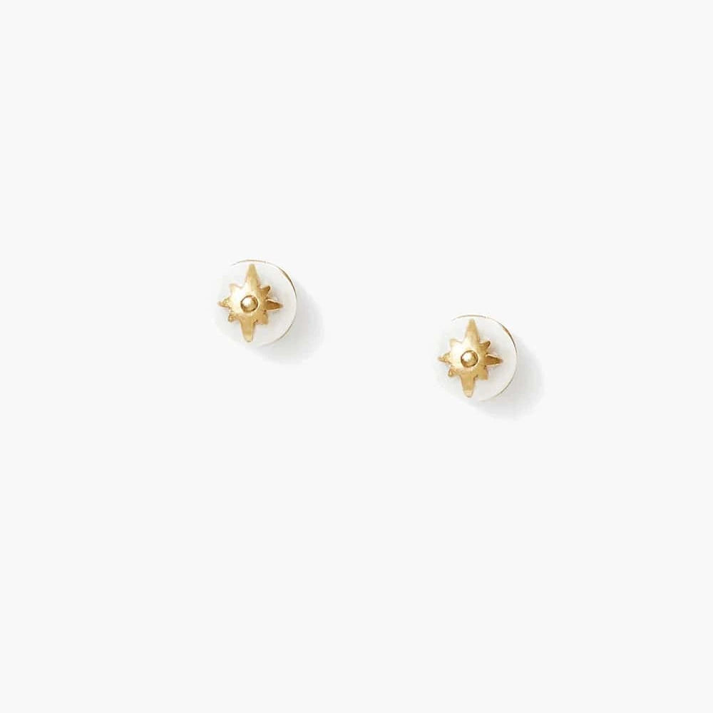 White Pearl Cecilia Stud Earrings