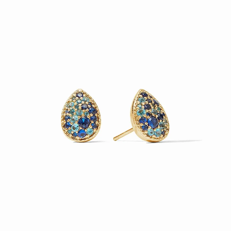 Ombre Blue Luna Teardrop Stud Earrings