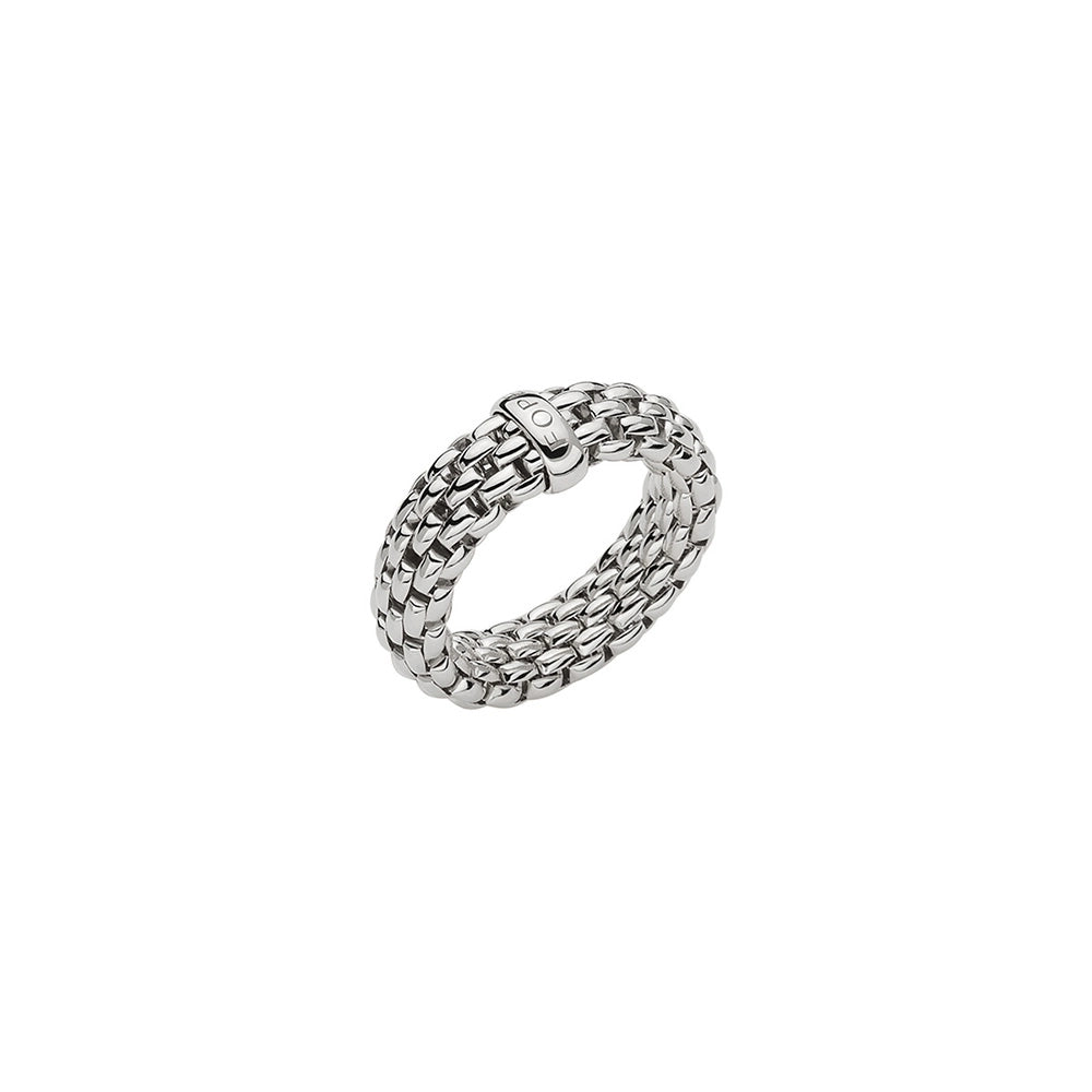 Fope 18K White Gold Essentials Collection Flexible Ring, Medium Size (6.75-8)