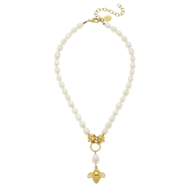 Bee Drop Pearl Necklace