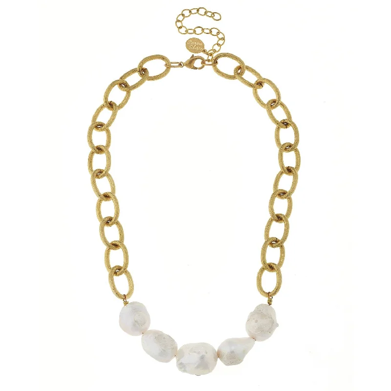 Baroque Pearl Chain Necklace