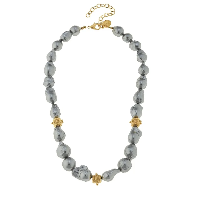 Bentley Grey Baroque Pearl Necklace