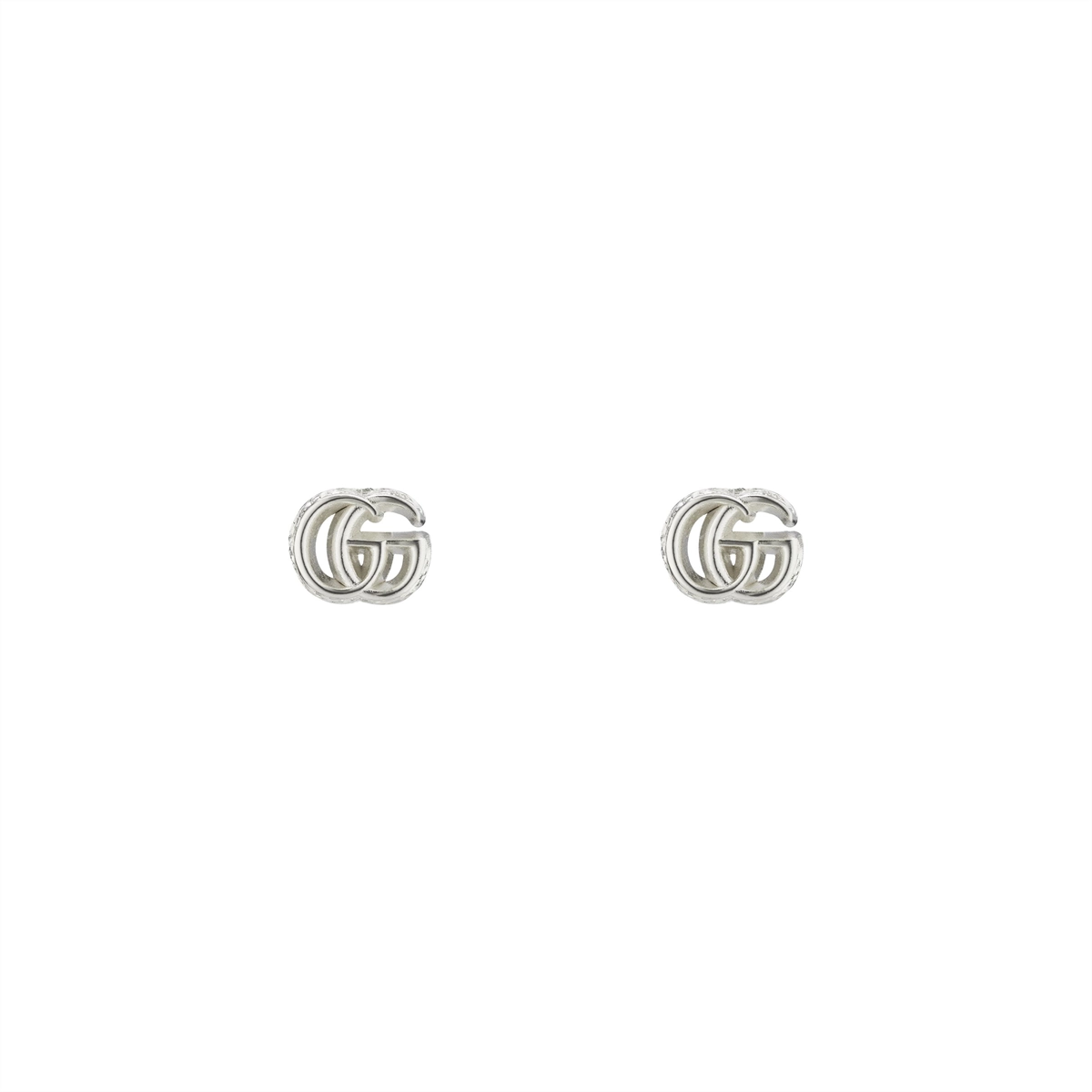 Gucci Sterling Silver GG Marmont Stud Earrings