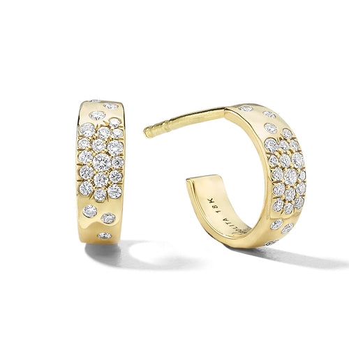 Ippolita 18K Yellow Gold Stardust Diamond Mini Huggie Hoop Earrings