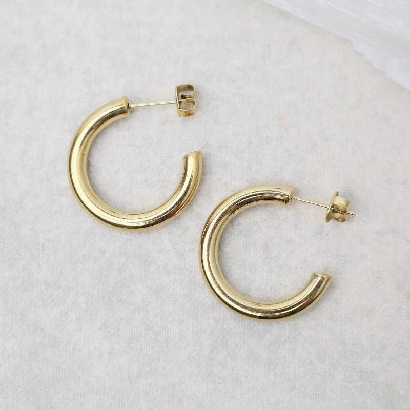 25mm Weightless Hoops in Gold Plated Stainless Steel