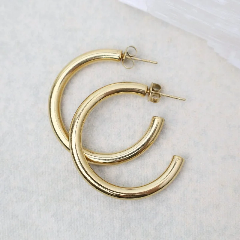 35mm Weightless Hoops in Gold Plated Stainless Steel