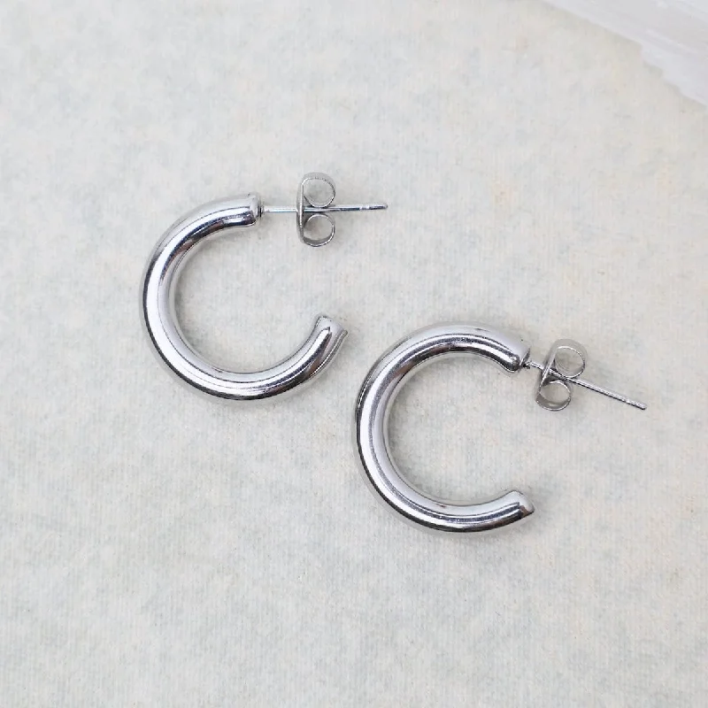 20mm Weightless Hoops in Stainless Steel