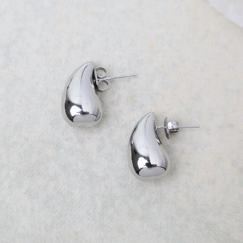 Water Droplet Stud Earrings in Stainless Steel