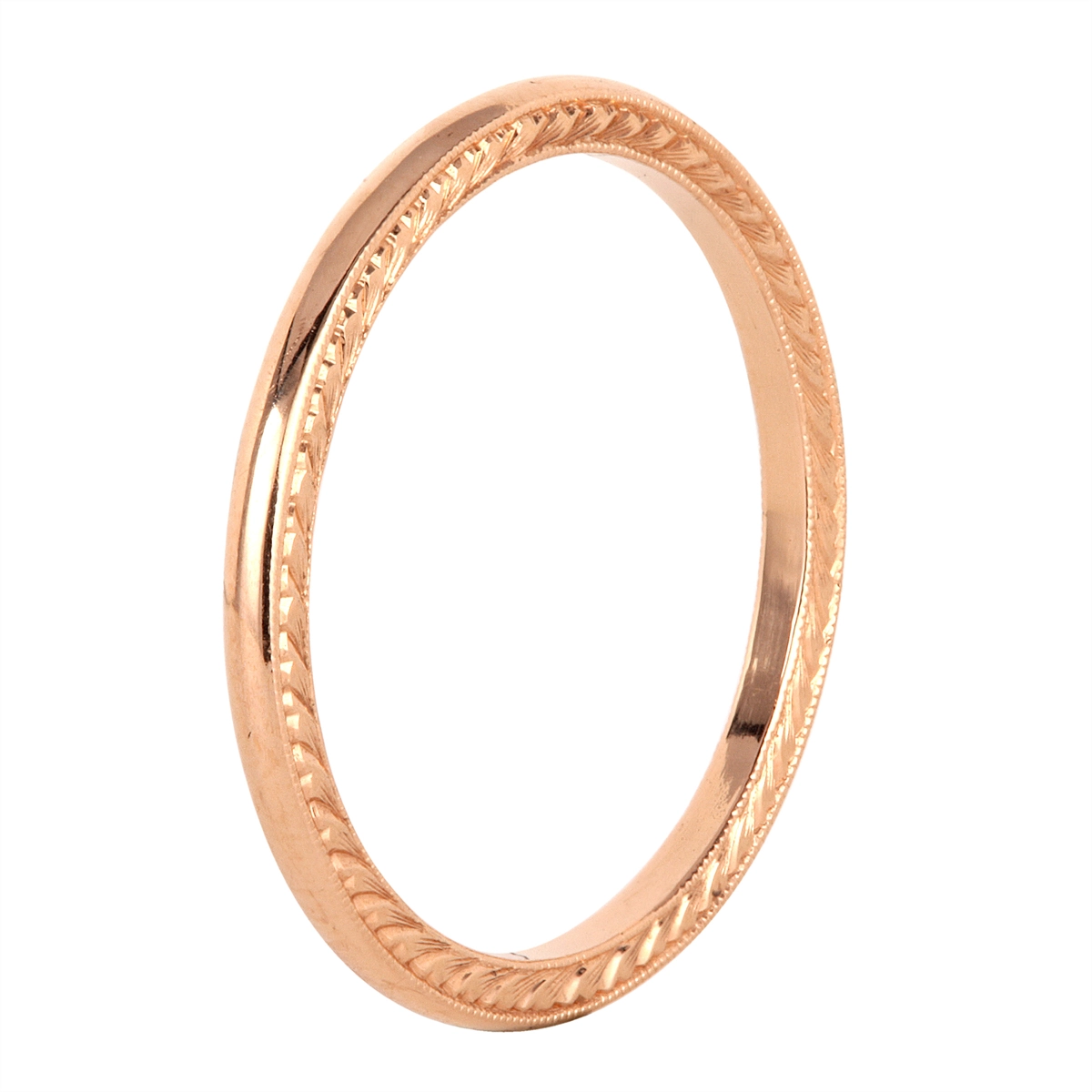 Jack Kelege 18K Rose Gold Engraved Band