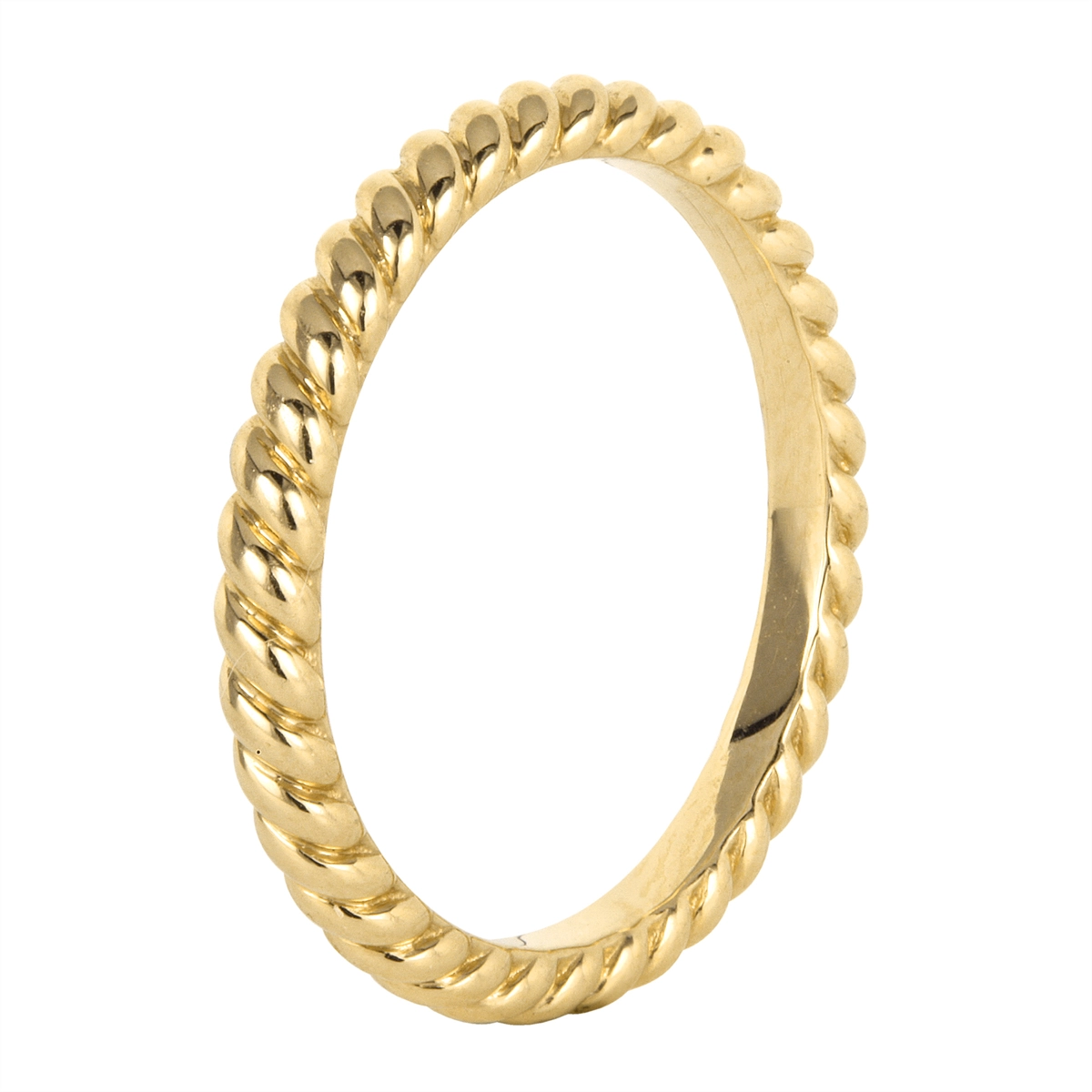 Jack Kelege 18K Yellow Gold Band, Twist Cable Design