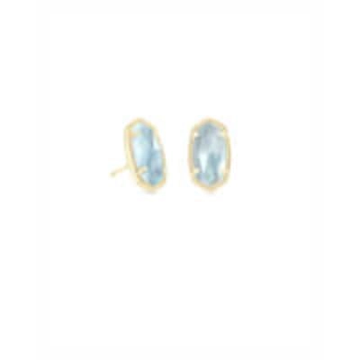 Kendra Scott Ellie Stud Earrings in Gold with Light Blue Illusion