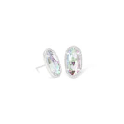 Kendra Scott Ellie Stud Earrings in Silver with Dichroic Glass