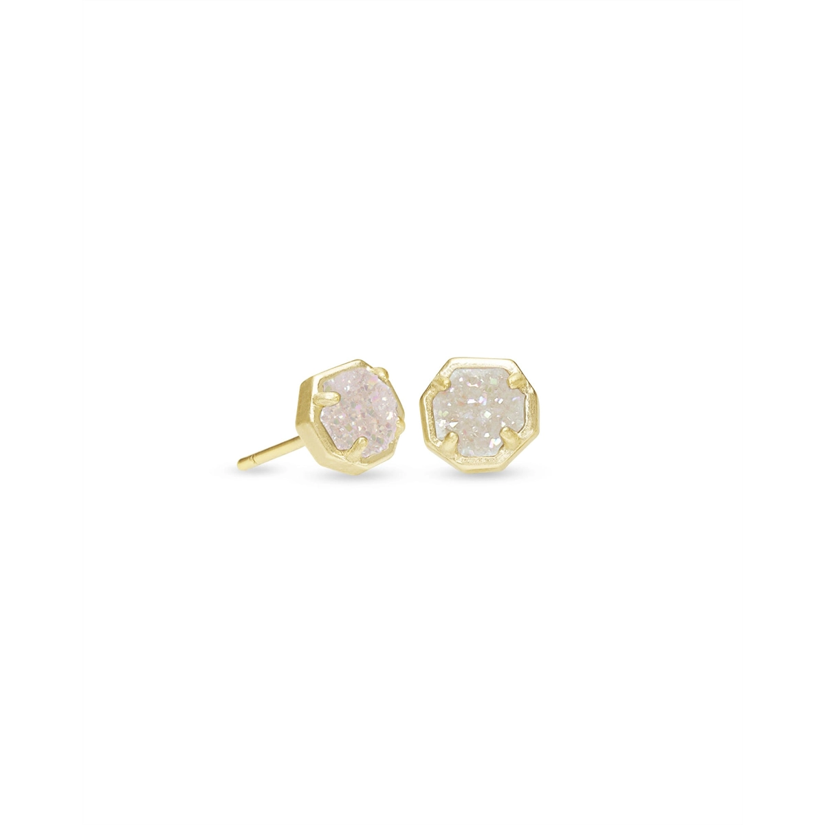 Kendra Scott Nola Stud Earrings in Gold with Iridescent Drusy