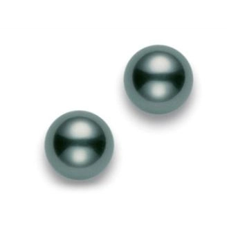 Mikimoto 18K White Gold 9mm Cultured Black South Sea Pearl Stud Earrings